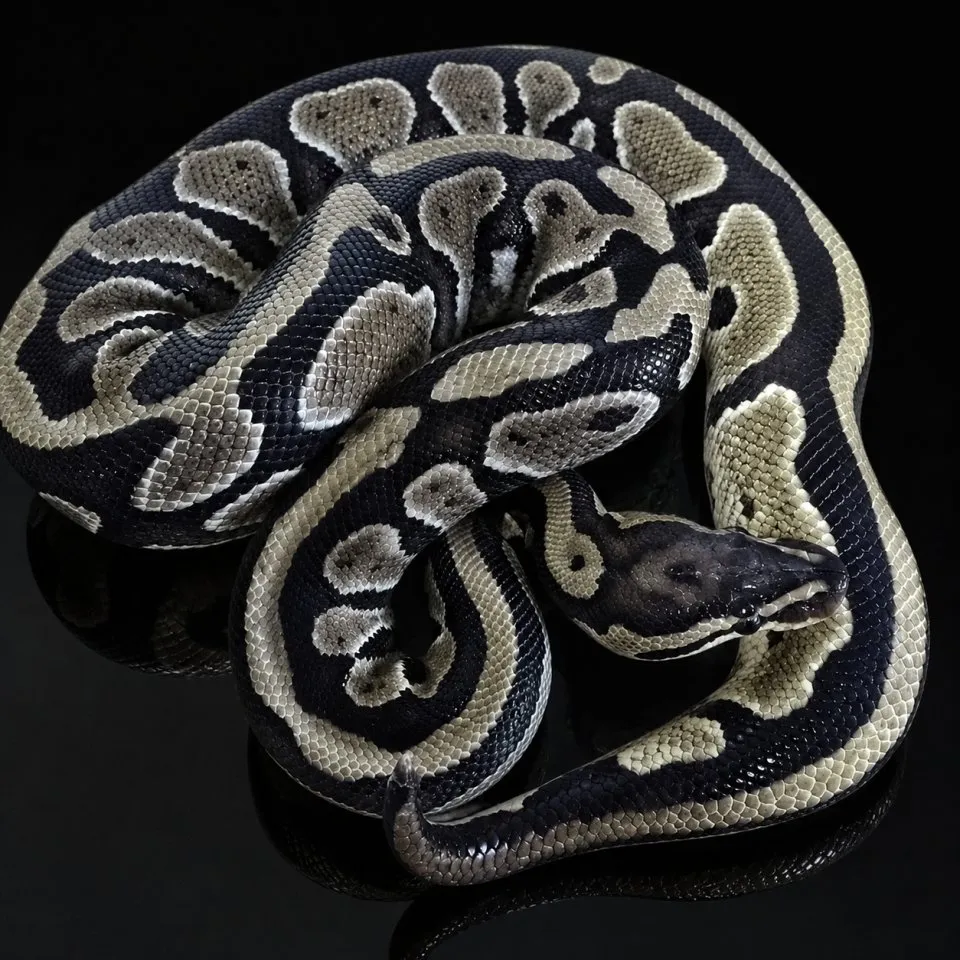 0.1 Yellow Belly Specter het. Pied 66% het. Clown ( Königspython / Python regius )