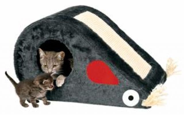 Kratzmaus ’Topi’, 53 x 31 x 32 cm, dunkelgrau - Zubehoer für Haustiere - 