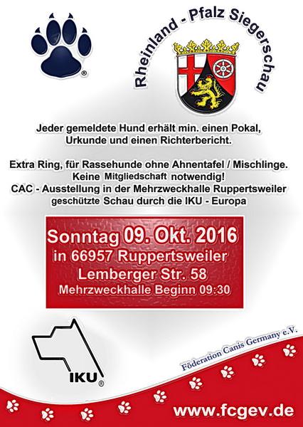 Hundeschau Rheinland-Pfalz CAC - Hunde - Kolbermoor