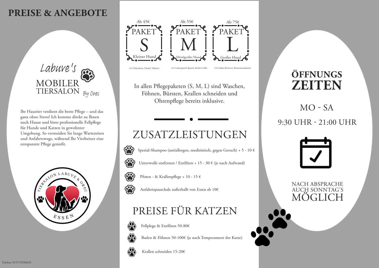 Mobiler Tiersalon Labuve & Orec - Dienstleistungen - Essen